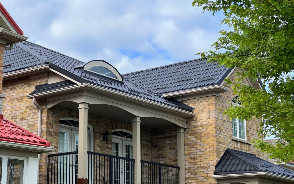 gutters application on a metal roof