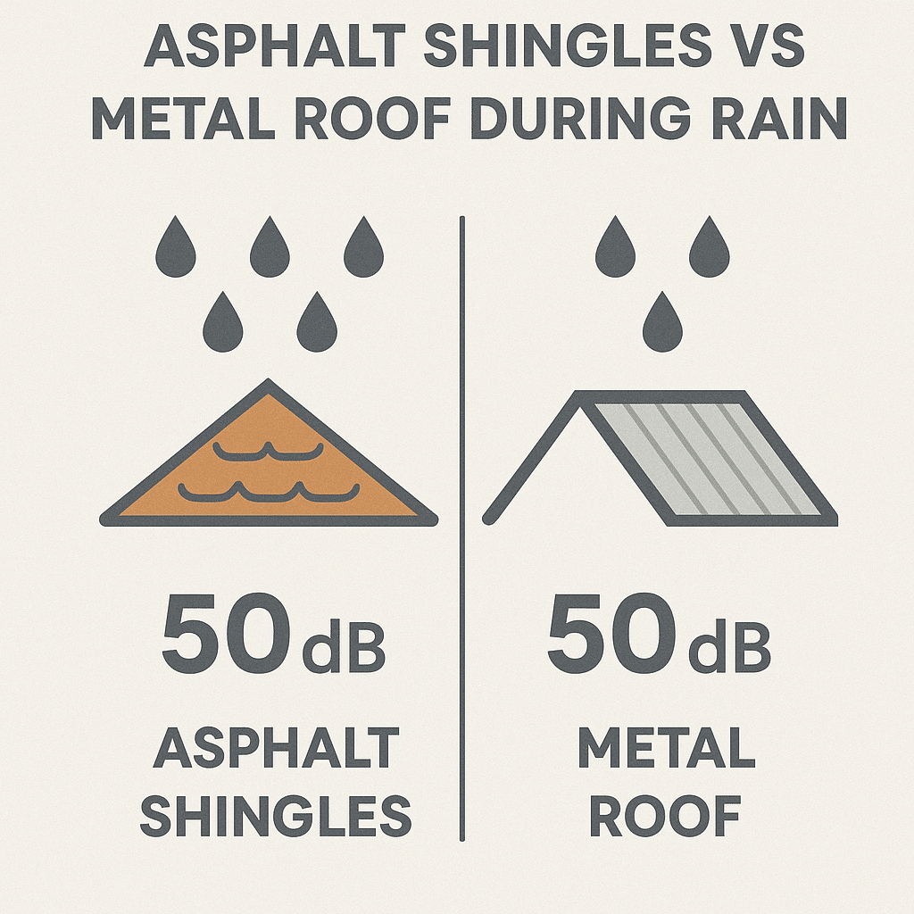 metal roof during rain